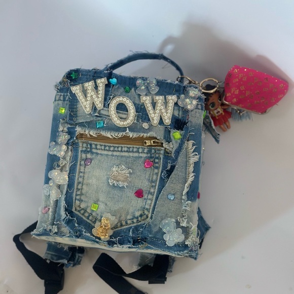 Embellished Denim Backpack - Picture 8 of 8